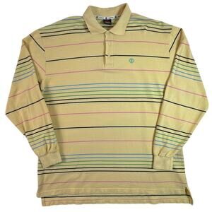Vintage Y2K Element Skateboards Striped Long Sleeve Polo Shirt XXL Korea